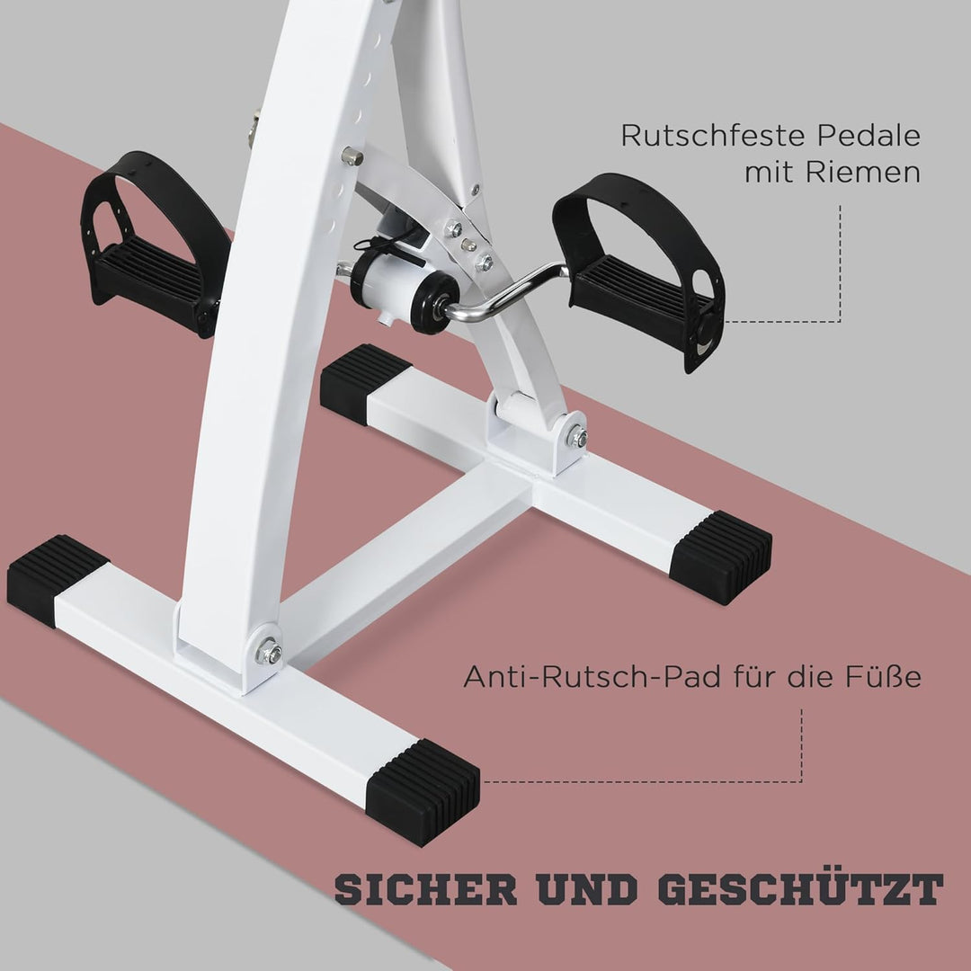 HOMCOM Heimtrainer Bewegungstrainer Pedaltrainer für Senioren Stahl Schwarz/Weiss 41 x 42,5 x