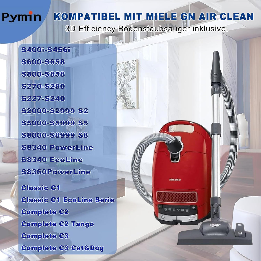Pymin 8 Pack GN Staubbeutel Ersatz kompatibel mit Miele Staubsaugerbeutel Classic C1, Komplett C2 C3