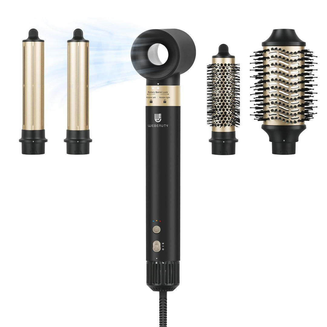 webeauty 6in1 Hairstyler, 110,000U/Min,30M/S,Hochgeschwindigkeit Haartrockner mit Warmluftbürste, Ru