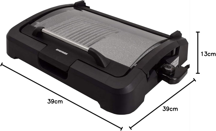 Syntrox Germany TG-2200W elektrischer Tischgrill mit Keramik Grillplatte Elektrogrill BBQ Grill Barb