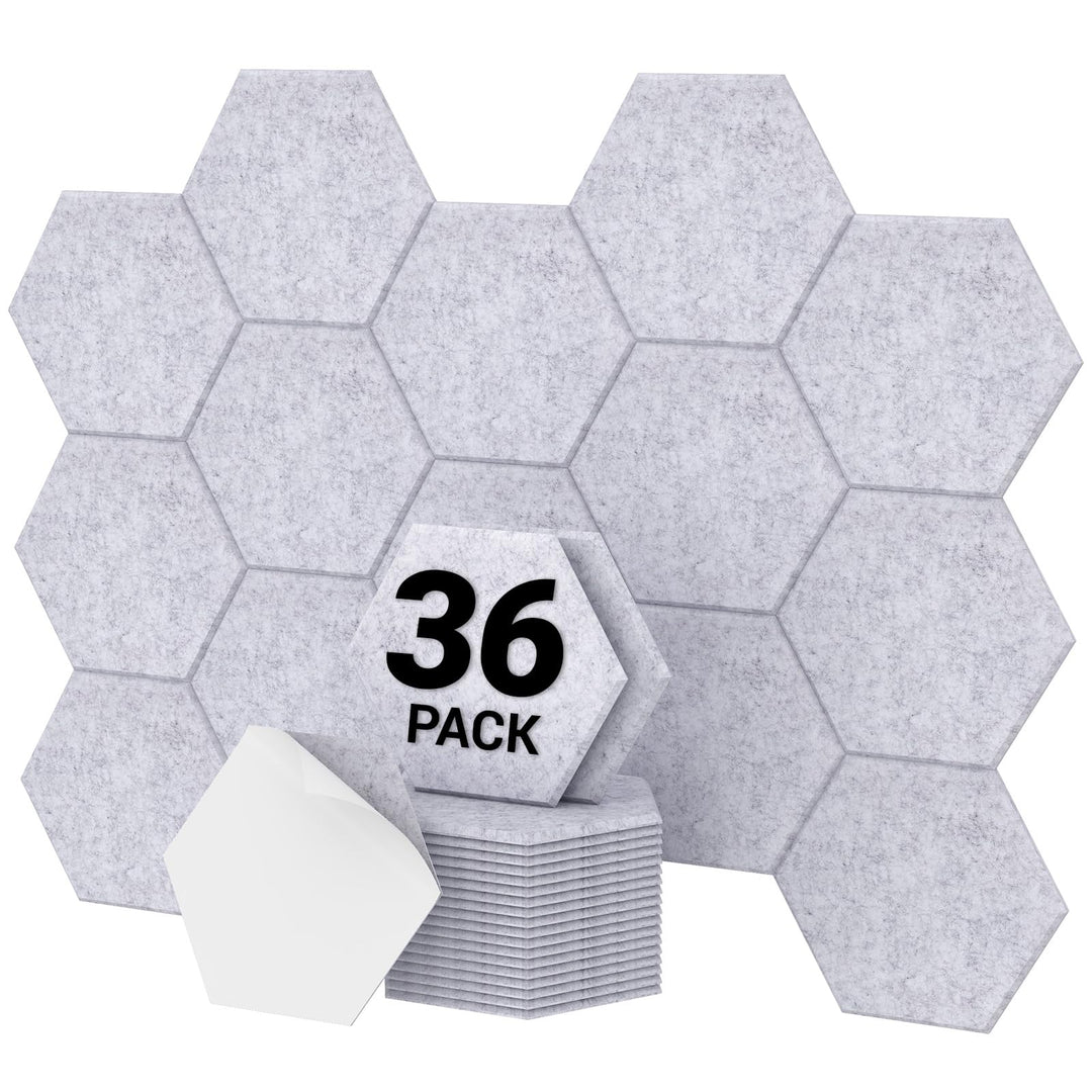 Hexagon Schalldämmung selbstklebend 36 Stücke, TONOR Schallabsorber Schallschutz mit Hochdichte Wand