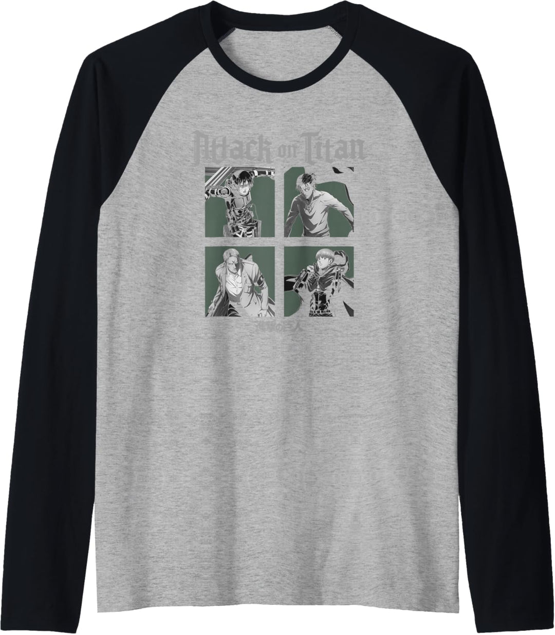 Attack on Titan Season 4 Zeichenquadrate Raglan