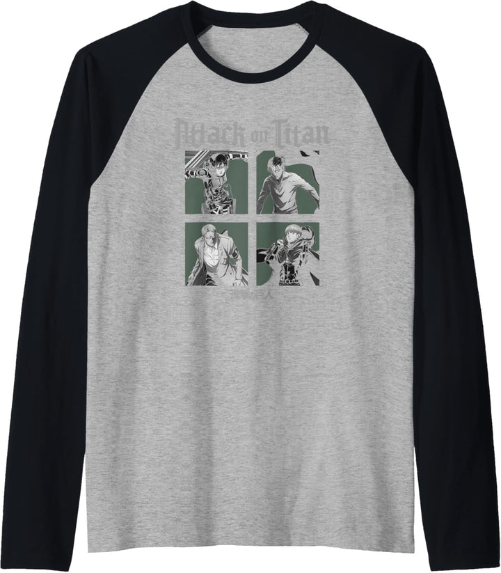 Attack on Titan Season 4 Zeichenquadrate Raglan