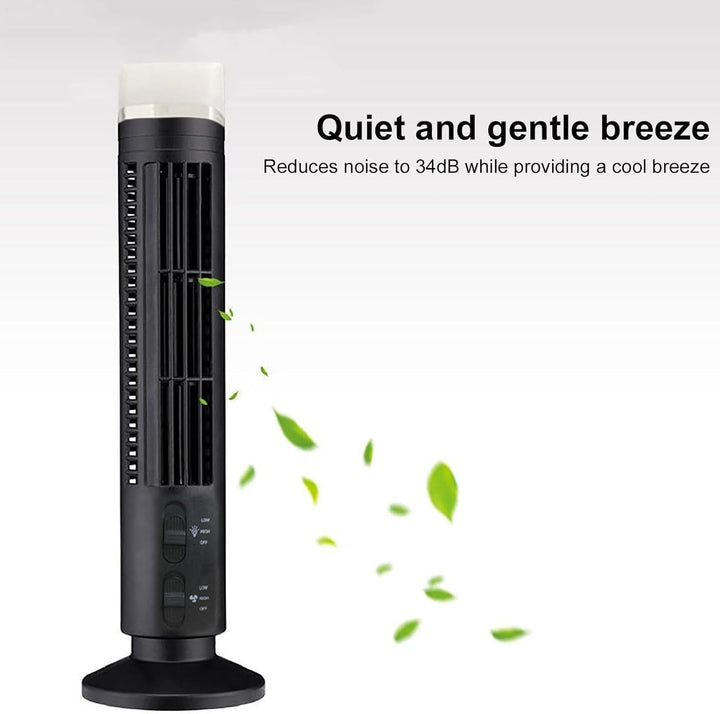 HURRISE Leiser Turmventilator für Schlafzimmer,90° Flügelloser Tower Fan mit 2 Geschwindigkeiten,Osz
