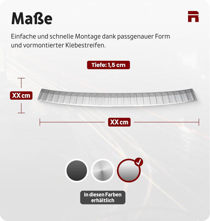 Ladekantenschutz Edelstahl MATT kompatibel für VW SHARAN II, SEAT ALHAMBRA II ab 2010 | premium Qual