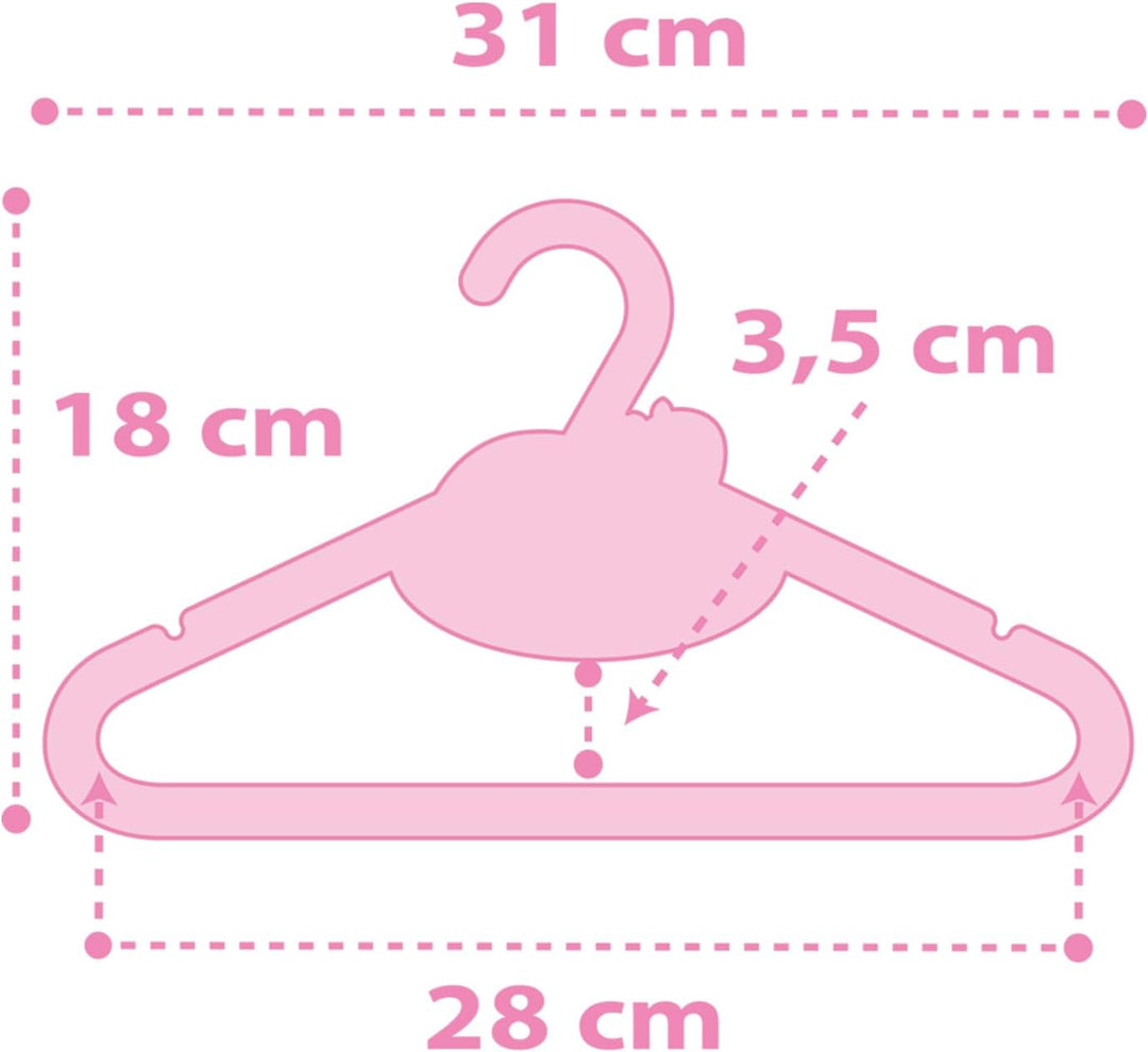 Dalber Kinder-Kleiderbügel aus ökologischem Holz – Einhörner, Tiere – 8 Stück (2 Modelle) – 31 cm –