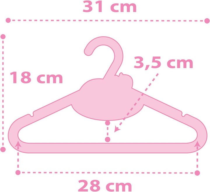 Dalber Kinder-Kleiderbügel aus ökologischem Holz – Einhörner, Tiere – 8 Stück (2 Modelle) – 31 cm –