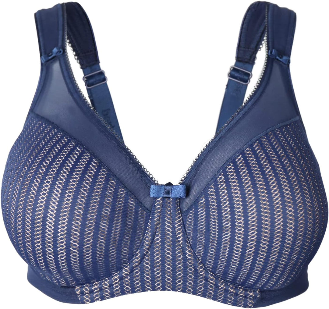 Berlei Damen Beauty Stripe Glättender Minimizer-BH, Undurchsichtige 100F Dunkelblau, 100F Dunkelblau
