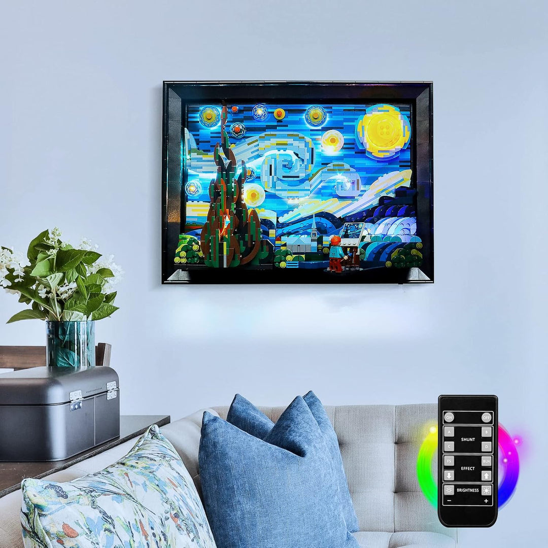 Fernbedienung Licht-Kit für Lego 21333 Ideas Vincent Van Gogh The Starry Night (Kein Lego-Modell), L