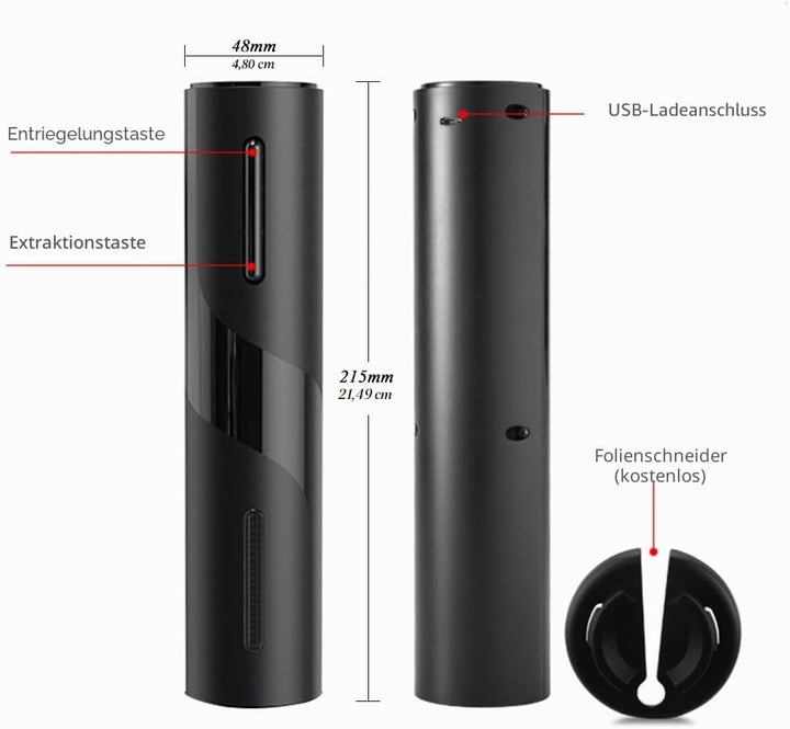 AIKARO - Elektrischer Weinflaschenöffner Automatischer Elektrokorkenzieher, Wiederaufladbar Recharge