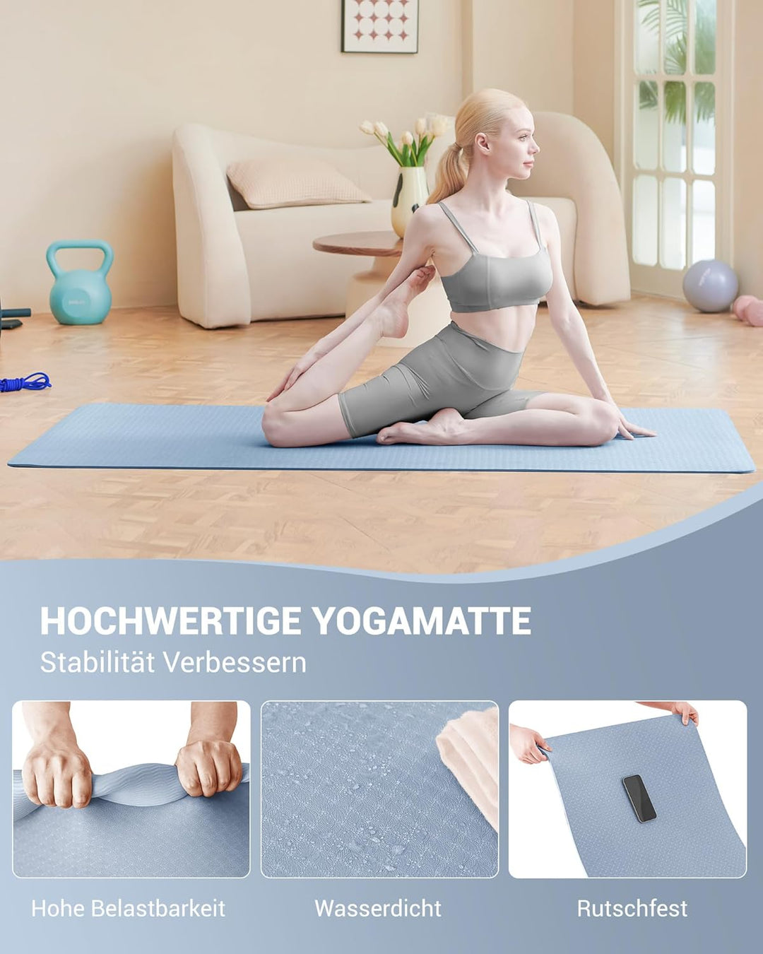 Good Nite Yogamatten Für Frauen Rutschfeste Strukturierte Oberflächen Gymnastikmatte Yoga Matte Dick