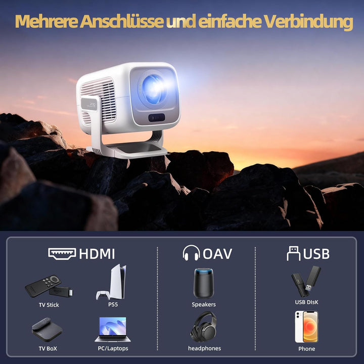 Beamer 4K [Offizielles Netflix | Dolby Audio] 700 ANSI Smart-Projektor für Heimkino, Full HD 1080P,