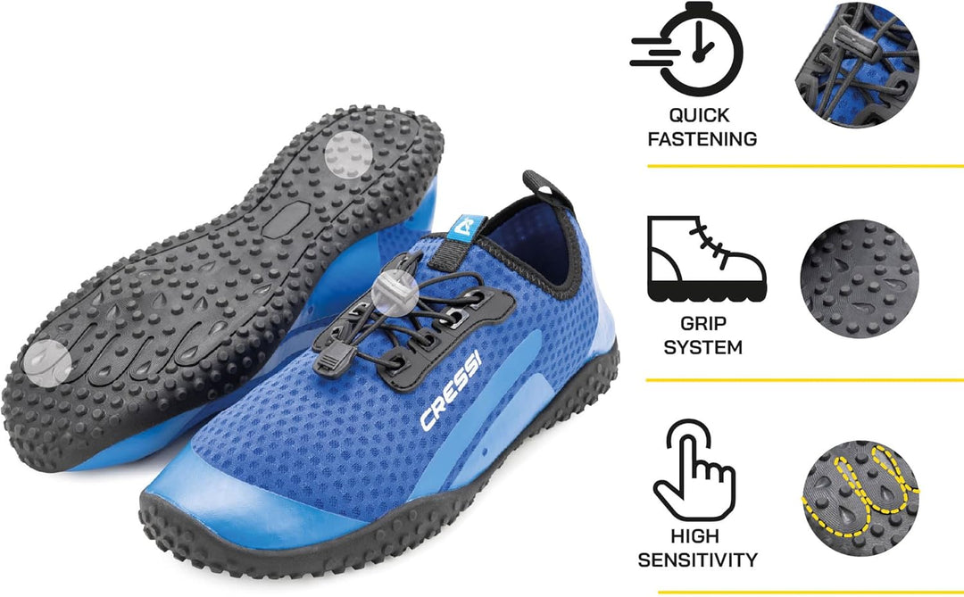 Cressi Sonar Shoes - Unisex Wasserschuh für Erwachsene aus Mikroperforiertes Gewebe Blau Azurblau 42