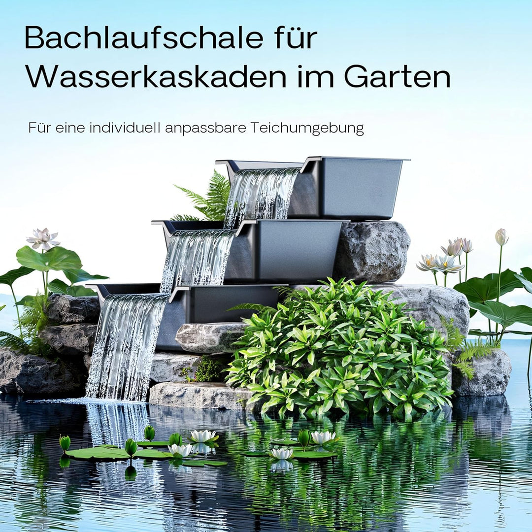 SunSun Wasserfall Bachlauf Wanne – Kaskadenwanne Bachlaufschale Teichwanne 75l