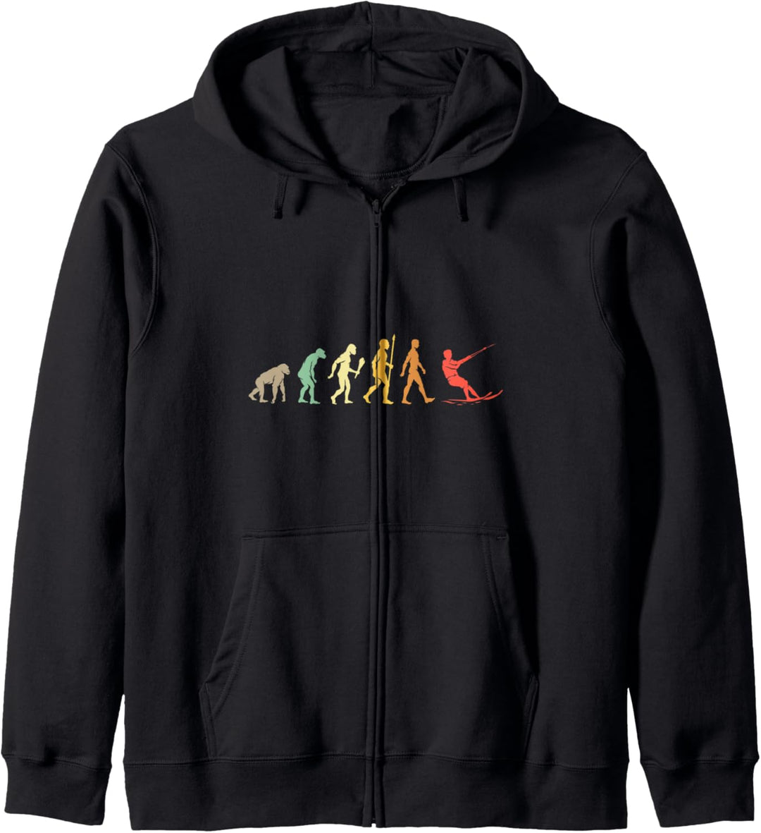 Wasserski Evolution Geschenk Vintage Wasser Skifahren Kapuzenjacke