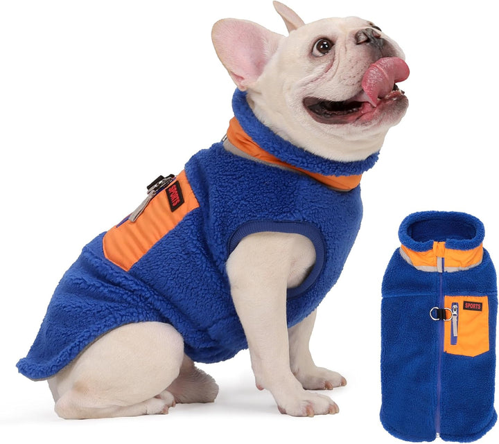 FEimaX Warme Hundemantel Winddichte Haustier Winter Fleece Hundejacke Winterweste mit D-Ring Hundekl
