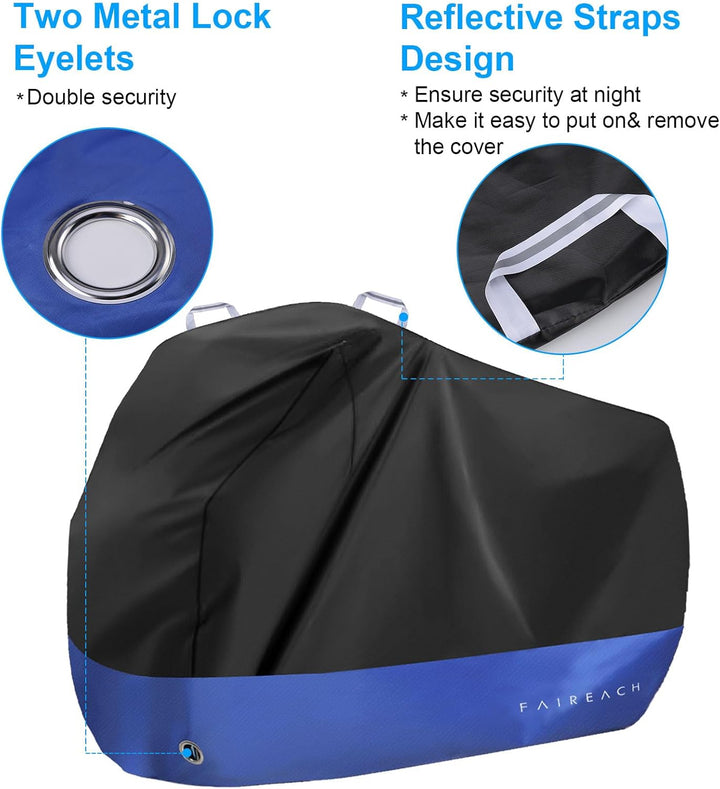 Abdeckplane Fahrrad Wasserdicht, Fahrradabdeckung 210D Premium-Stoff, Fahrradgarage Schutz vor Staub