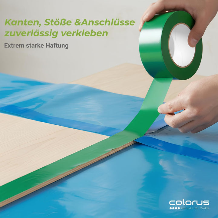 4 x Colorus Dampfsperrklebeband aggressiv klebend 50 mm x 25 m | Folienklebeband für Dampfbremse | D