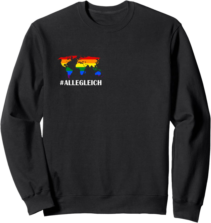 #ALLEGLEICH LGBTQ Regenbogen Fahne CSD Alle Gleich Sweatshirt