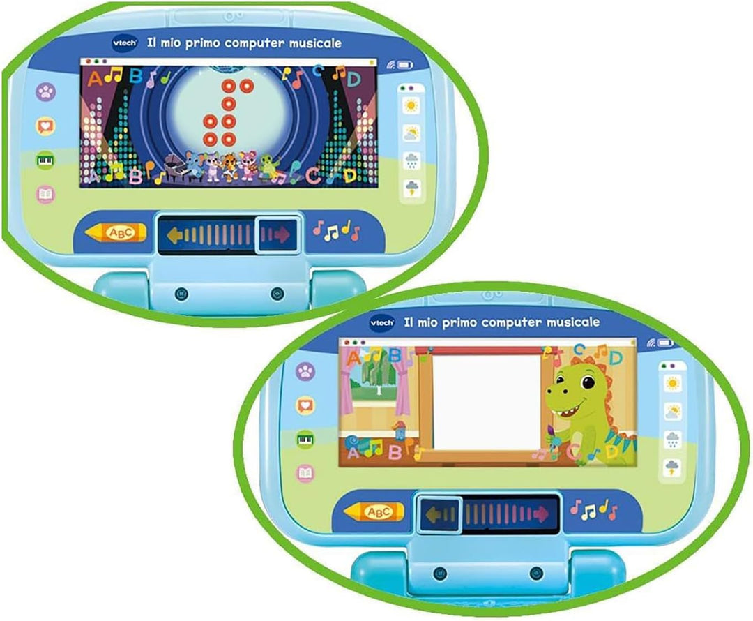 VTech Mein erster Musikcomputer, interaktiver Computer für Kinder, Computer mit 4 Anwendungen/Spiele