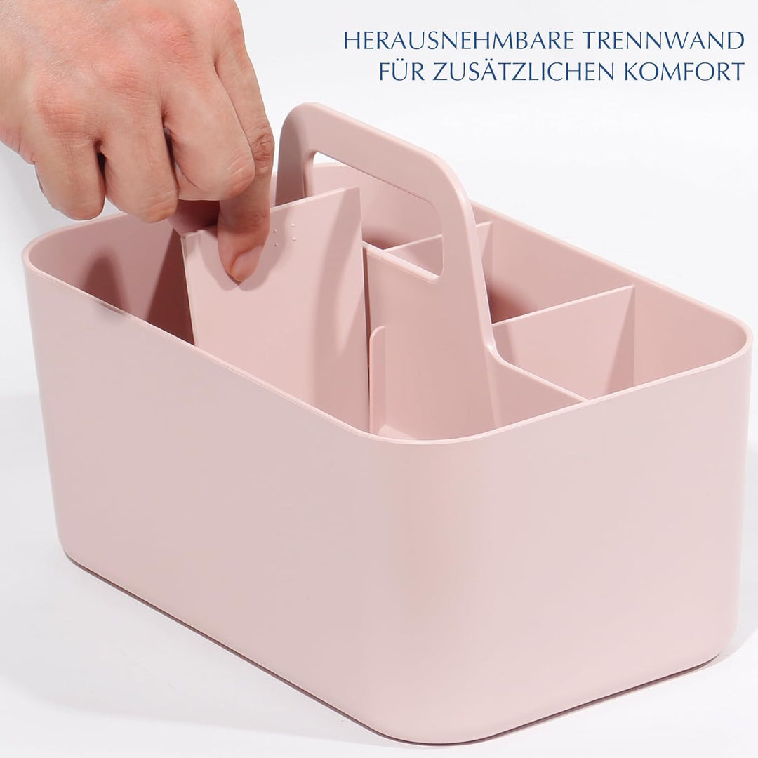 Korb Organizer mit Griff, 24x15x11 cm, Kunststoffkorb, Reinigungskorb, Bastelkorb, Schreibtischkorb,