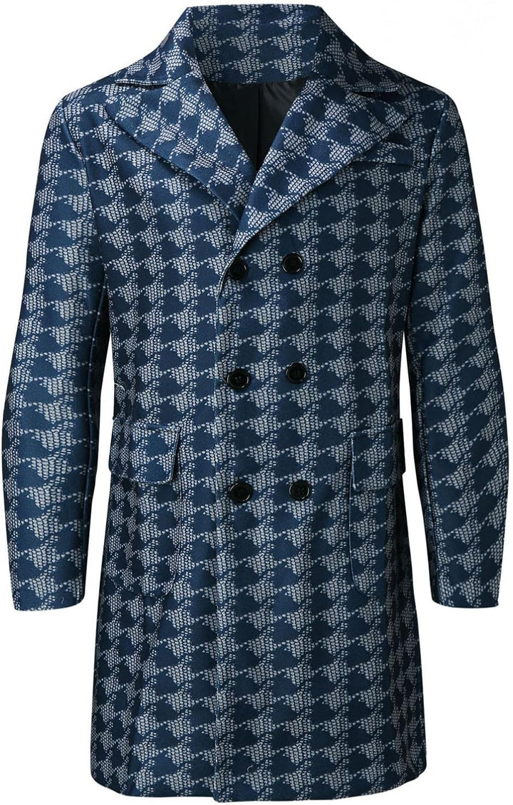 Zhiyao Herren Warm Wollmantel Stehkragen Wintermantel Trenchcoat Klassischer Winter Jacke Reverskrag
