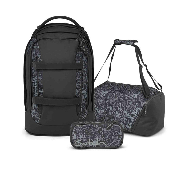 Satch Pack Schulrucksack Set 3tlg. inkl. Schlamperbox und Sporttasche (Street Ink), Street Ink