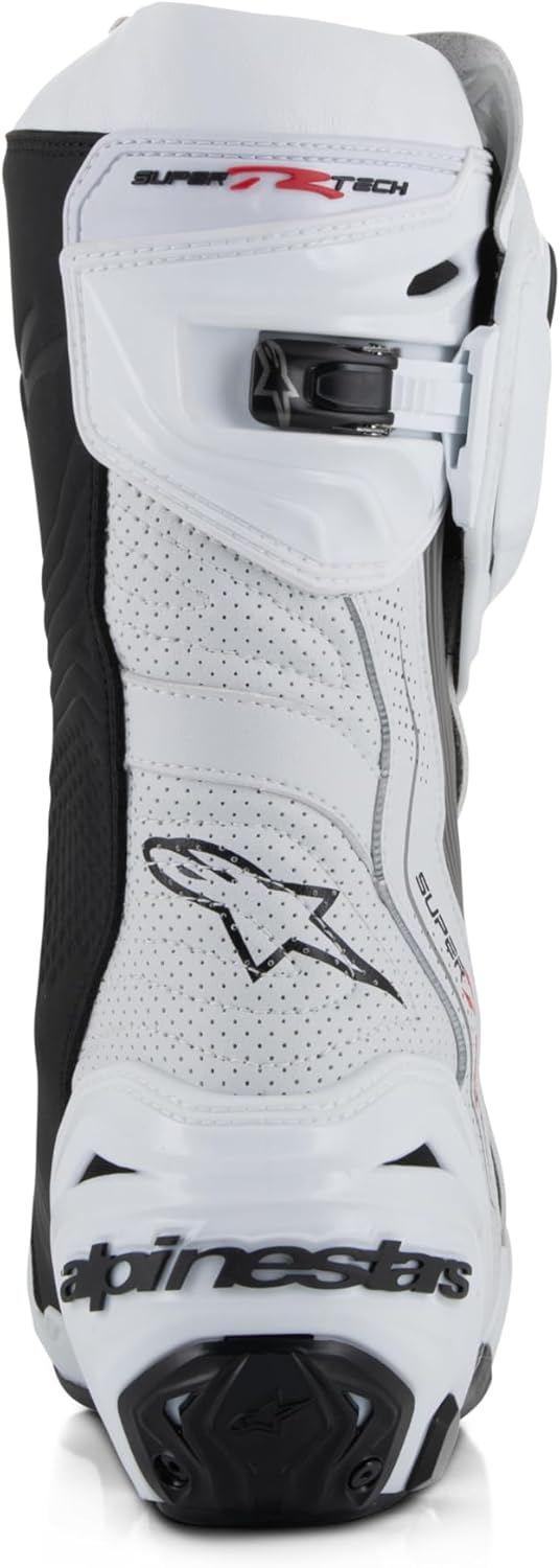 Alpinestars Racing Motorradstiefel Supertech R Vented Boots White, 47 EU, 47 EU White Mid Gray Black
