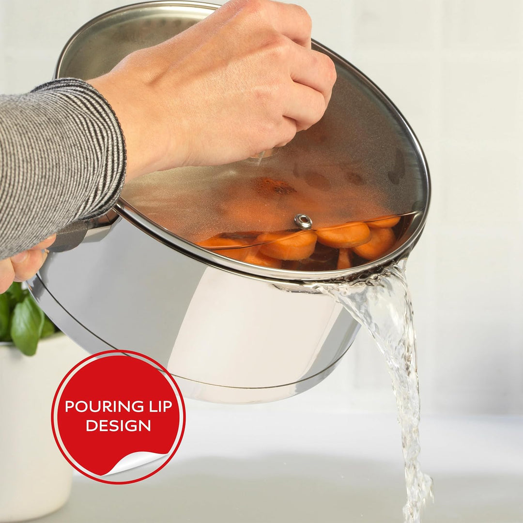 Russell Hobbs Kochtopf Klein 16cm, Edelstahl Topf 1.5L mit Glasdeckel, Induktionsgeeigneter Stieltop