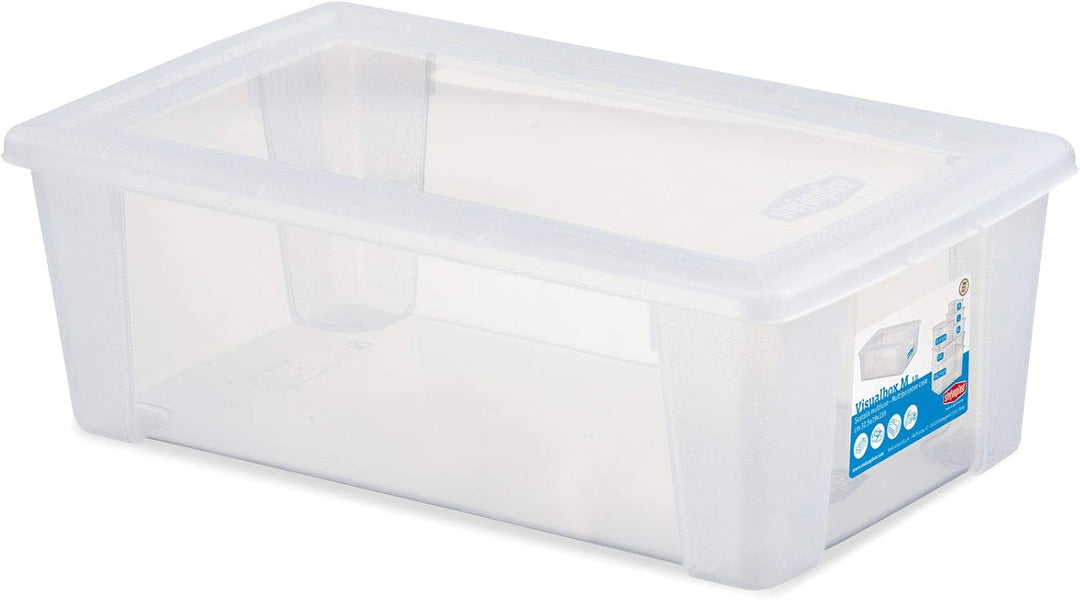 6 x Aufbewahrungsbox mit Deckel 5 Liter - 32x19x11 cm - transparent stapelbar LEBENSMITTELECHT - Sch