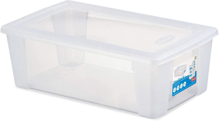 6 x Aufbewahrungsbox mit Deckel 5 Liter - 32x19x11 cm - transparent stapelbar LEBENSMITTELECHT - Sch