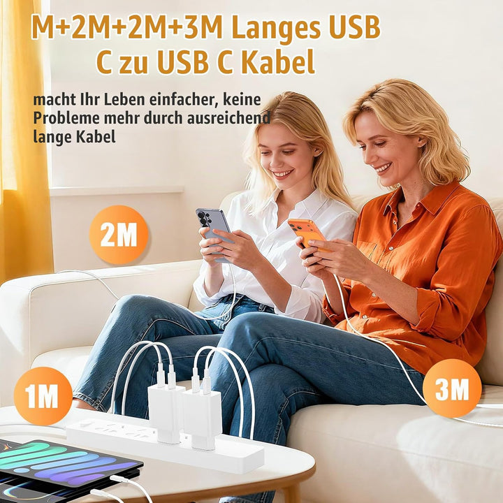 45W Dual Port USB C Ladegerät für iPhone 17E/17 Pro Max/Air,USB C Schnellladegerät Adapter Netzteil