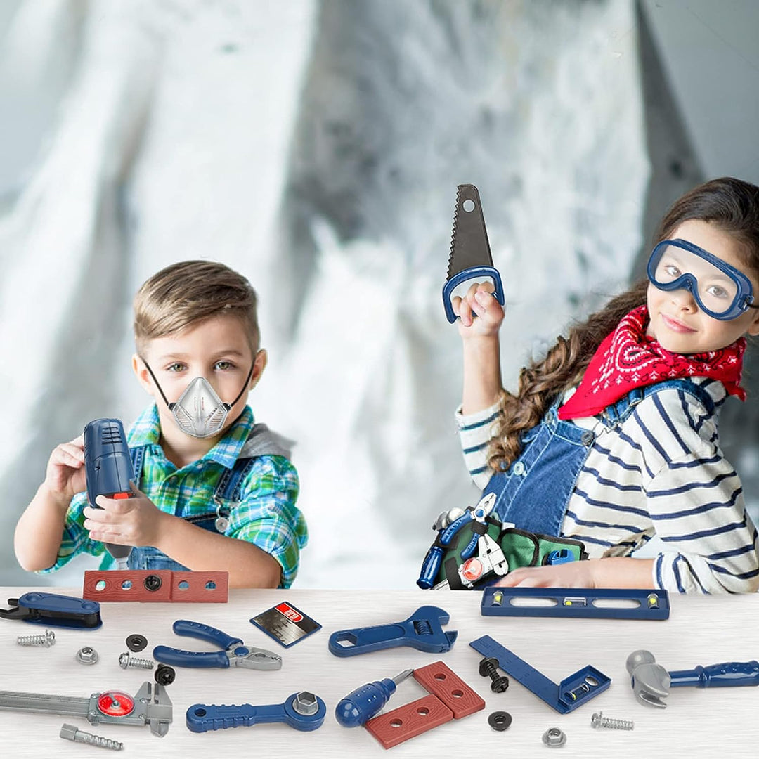 Vanplay Werkzeugkoffer Kinder Werkzeug mit Werkzeugkasten Elektrische Spielzeug Bohrmaschine Werkzeu