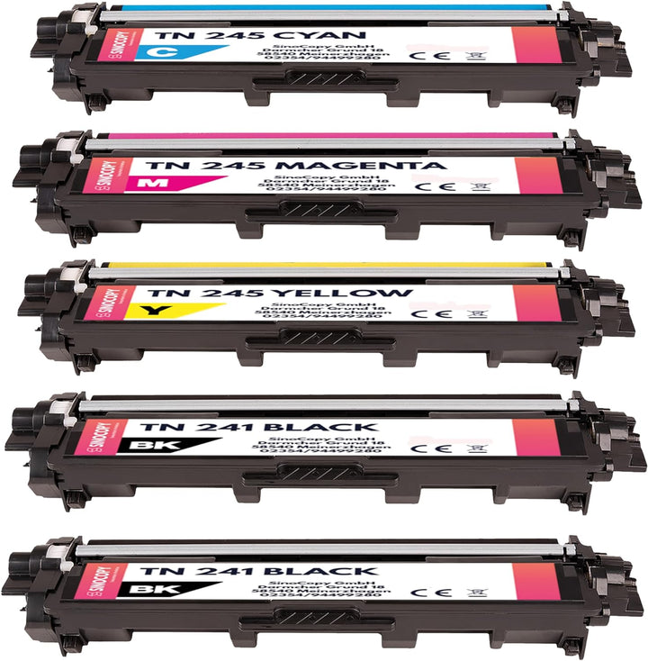 5 SinoCopy XXL Toner für Brother TN-241 TN-245 DCP-9020 CDW HL-3140 3150 3170 CW CDN CDW MFC-9130 91