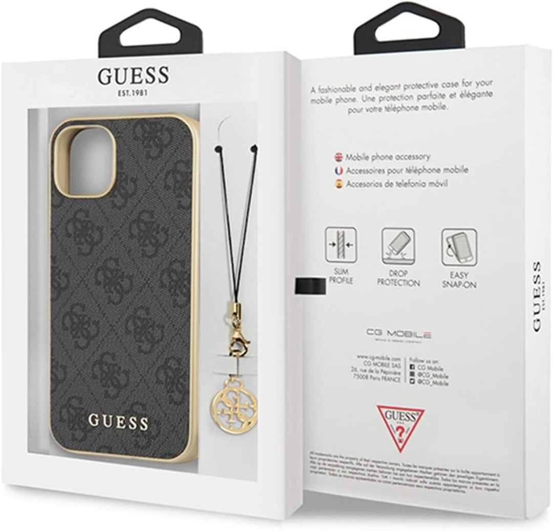 GUESS GUHCP13MGF4GGR Hülle für iPhone 13 6,1" grau 4G Charms Collection