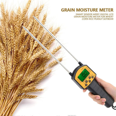 Asixxsix Getreide-Feuchtigkeitsmesser, Getreide-Mehl-Feuchtigkeitsmesser Tragbares LCD-Display Getre