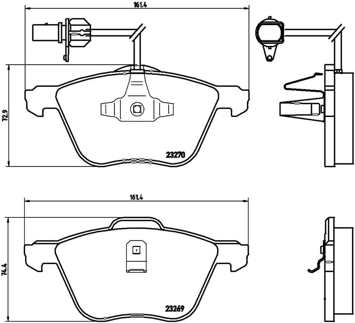 Brembo P 85 061 Bremsbelagsatz, Scheibenbremse - (4-teilig)