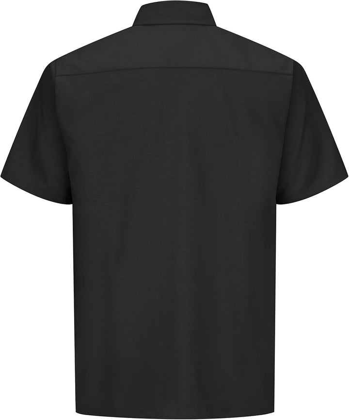 Red Kap Herren Industrial Regular Fit Kurzarm Button-Down-Arbeitshemd 3XL Grosse Grössen Schwarz, 3X