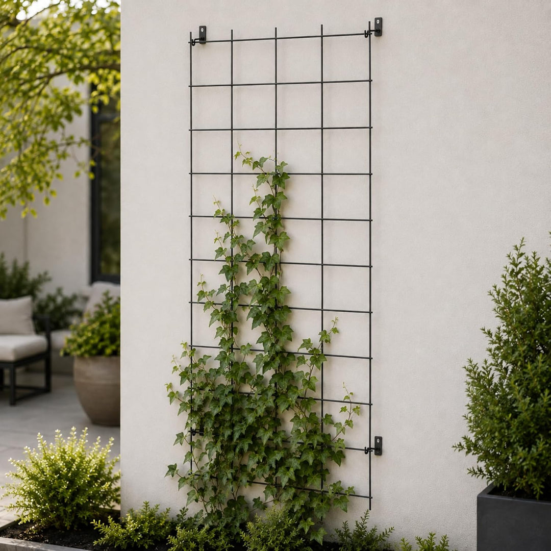KADAX Rankgitter, Rankhilfe aus Stahl, Wandgitter für Pflanzen, Garten, Balkon, Terrasse, Drahtgitte