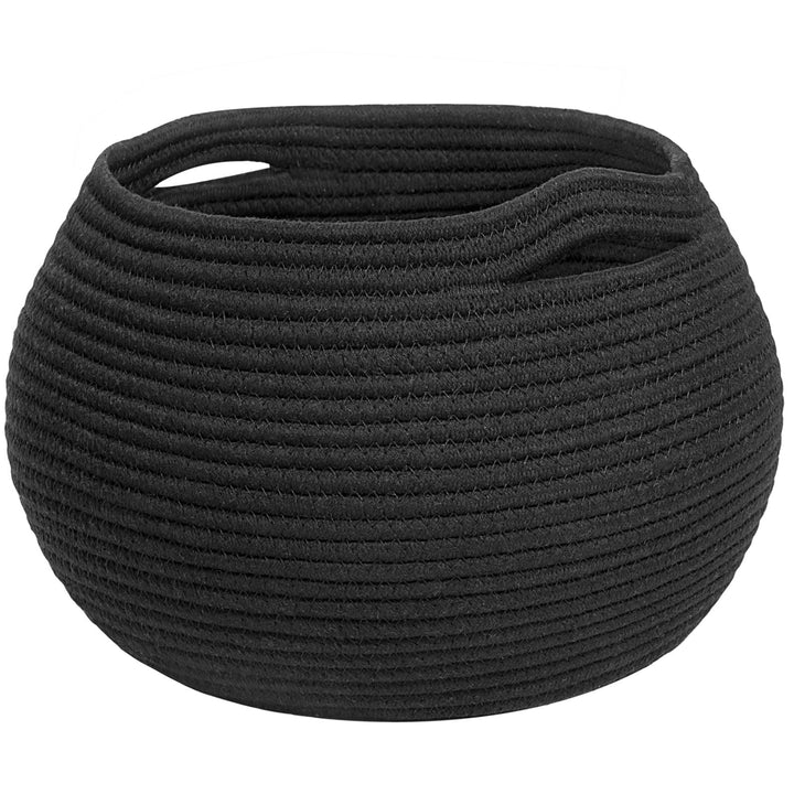 TIMEYARD Korb Aufbewahrung, Wäschekorb Schwarz, Korb Geflochten, Körbe für Regal, Toilettenpapier Au