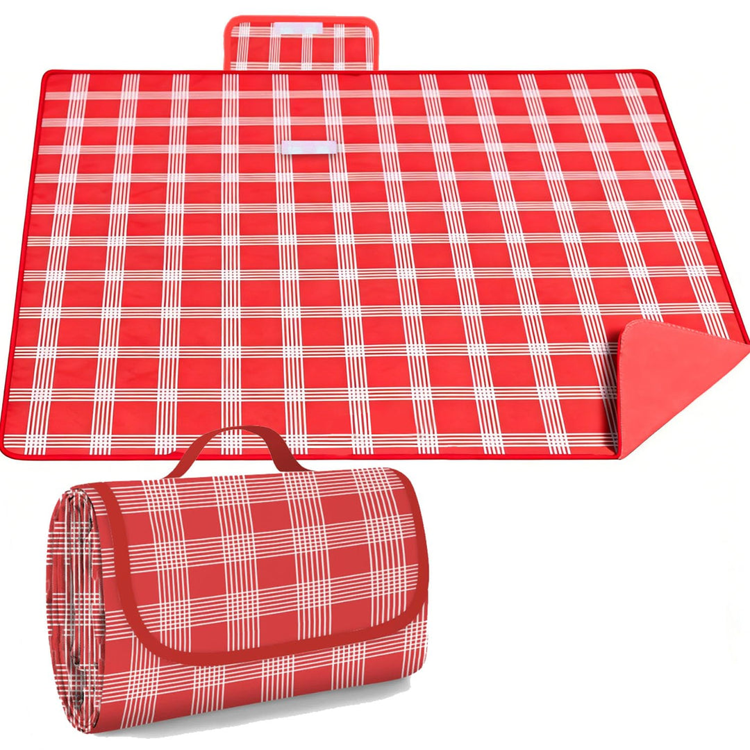 Picknickdecke Wasserdicht, 200x200 cm Piknik decke gross, Strandmatte mit Tragegriff Wasserdicht San