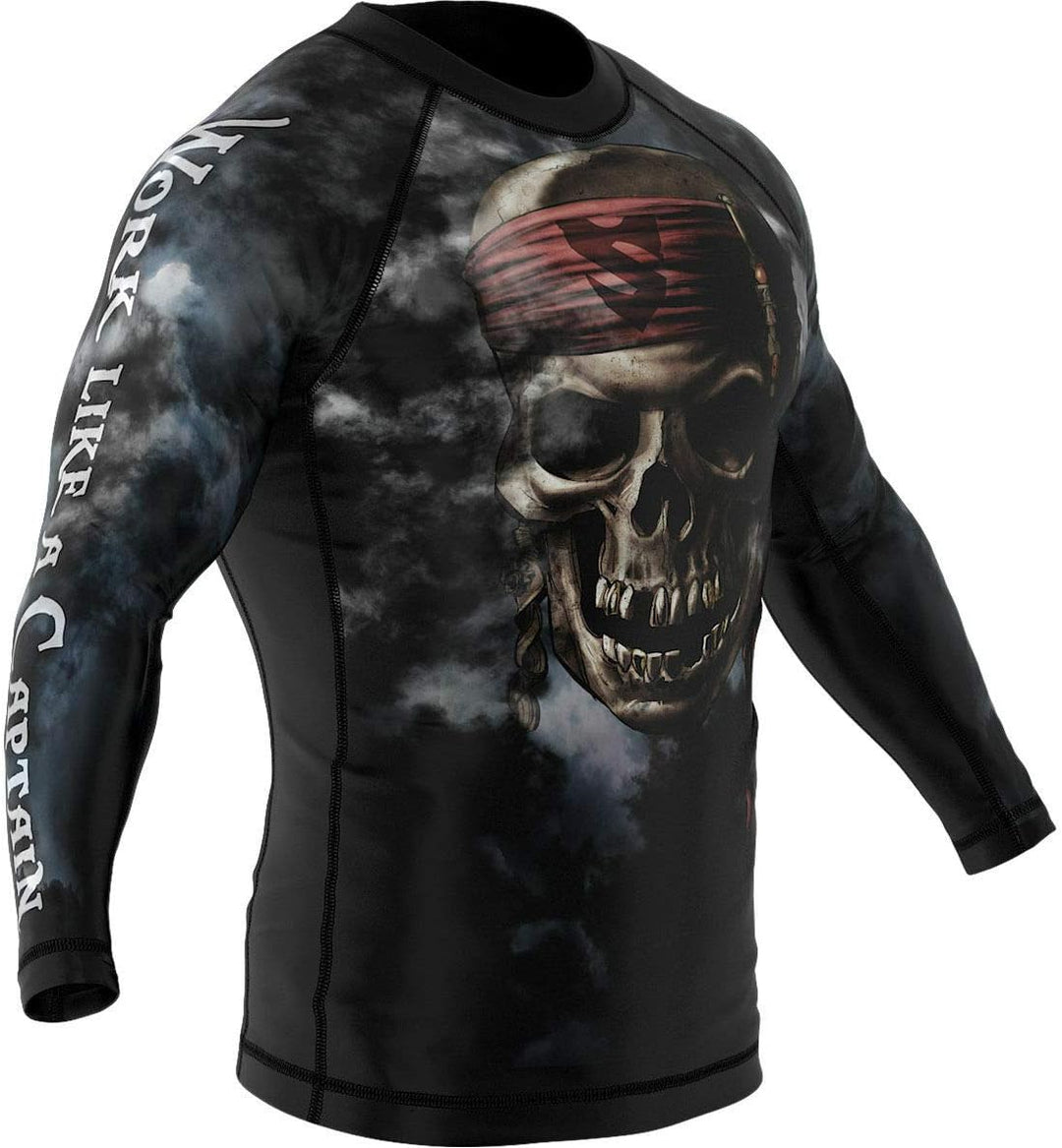 SMMASH Funktionsshirt Herren Rashguard Langarm Sportshirt MMA Thaibox Muay Thai Kickboxen Atmungsakt