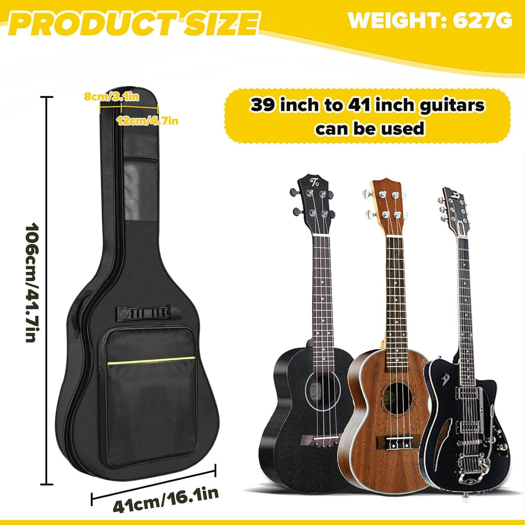 41 Zoll gitarrentasche, Grosses Fassungsvermögen|Wasserdicht|Verdickt|Reissfest, Geeignet für 39 40