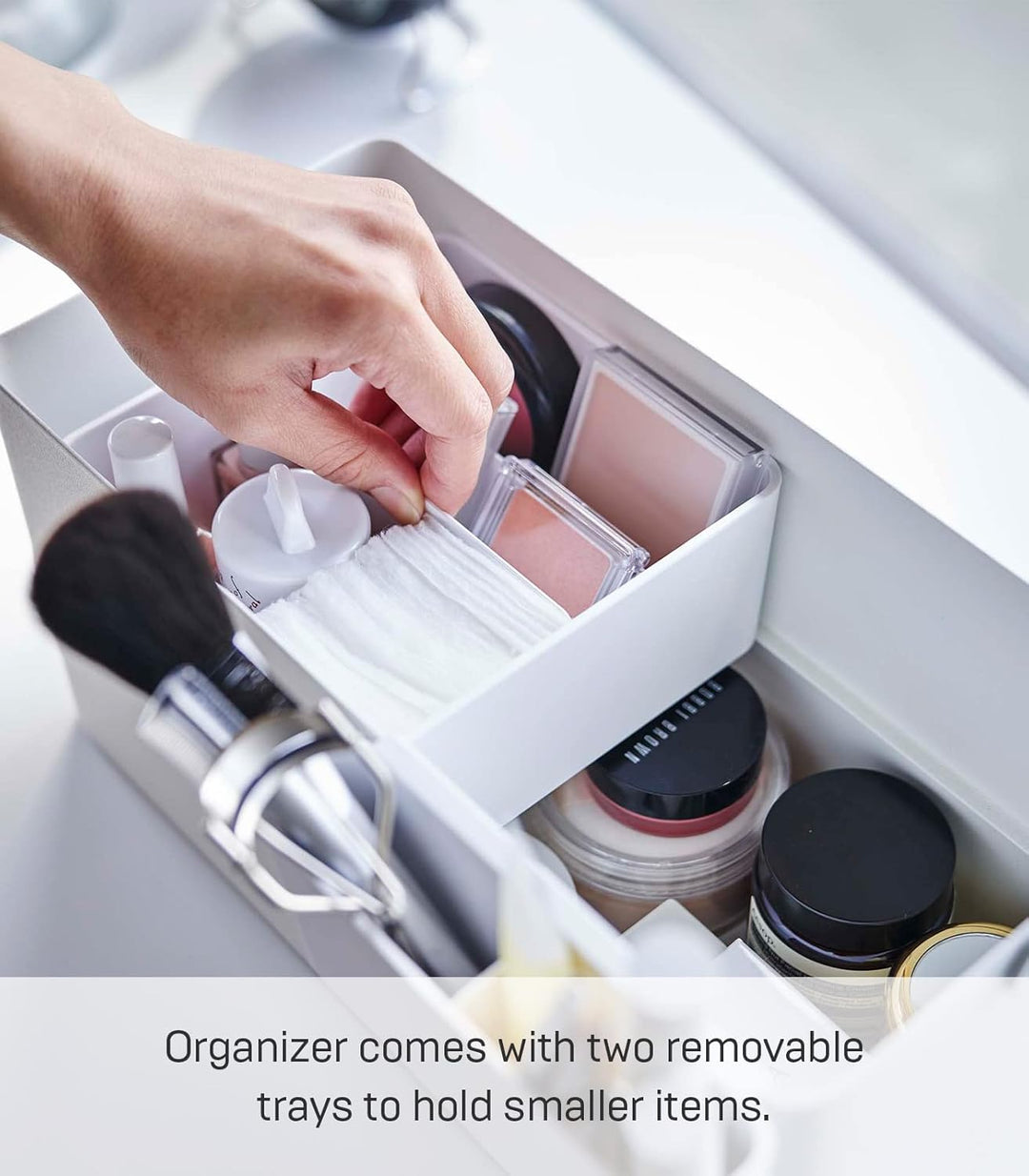 YAMAZAKI Tower 5453 Make-up Box, Weiss, Weiss