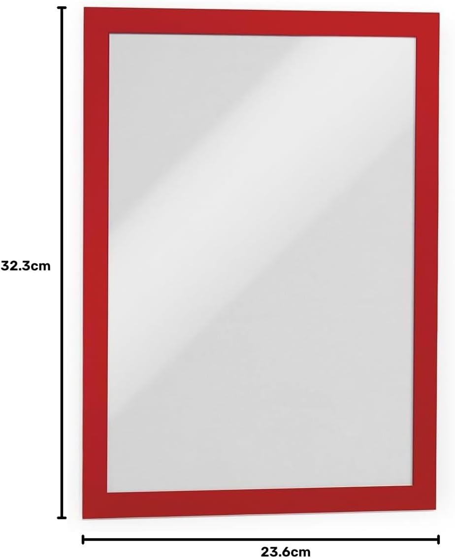 Durable Info-Rahmen Duraframe (A4, selbstklebend mit Magnetverschluss) 10 Stück, rot, 488203 A4 Rot,