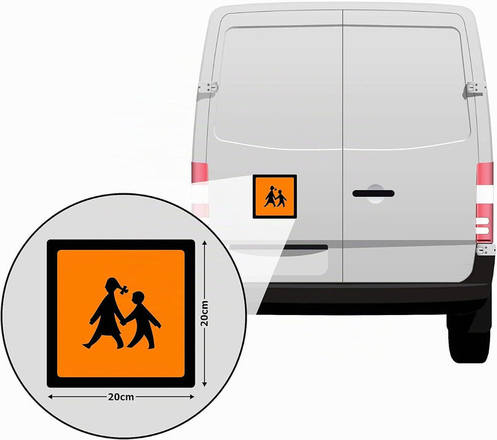 2x Schulbusschilder Magnetschild Warntafel Schulbustafel Magnet Auto Schild Warnschild (DOPPELPACK 2
