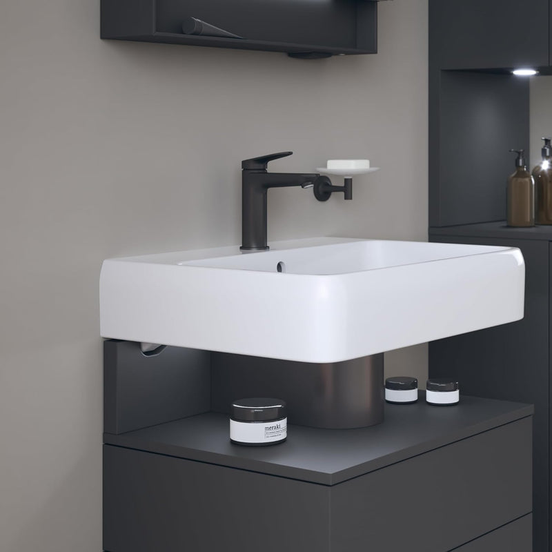 Duravit Wave Waschtischarmatur, Grösse M (Auslauf Höhe 111 mm), Wasserhahn Bad mit Zugstangen-Ablauf