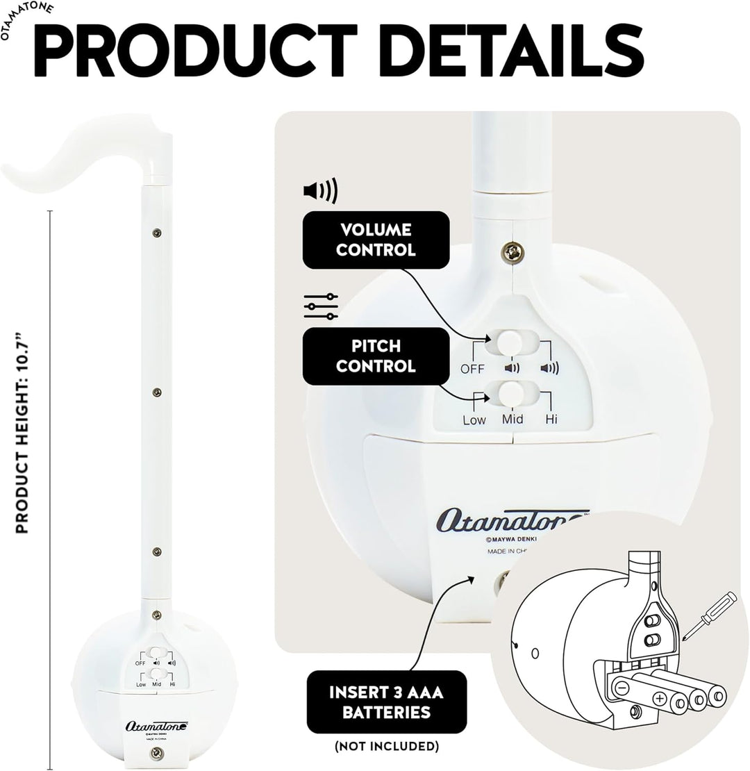 Otamatone Regular Weiss Elektronisches Musik Instrument, Tragbar Digitale Musikinstrumente Synthesiz