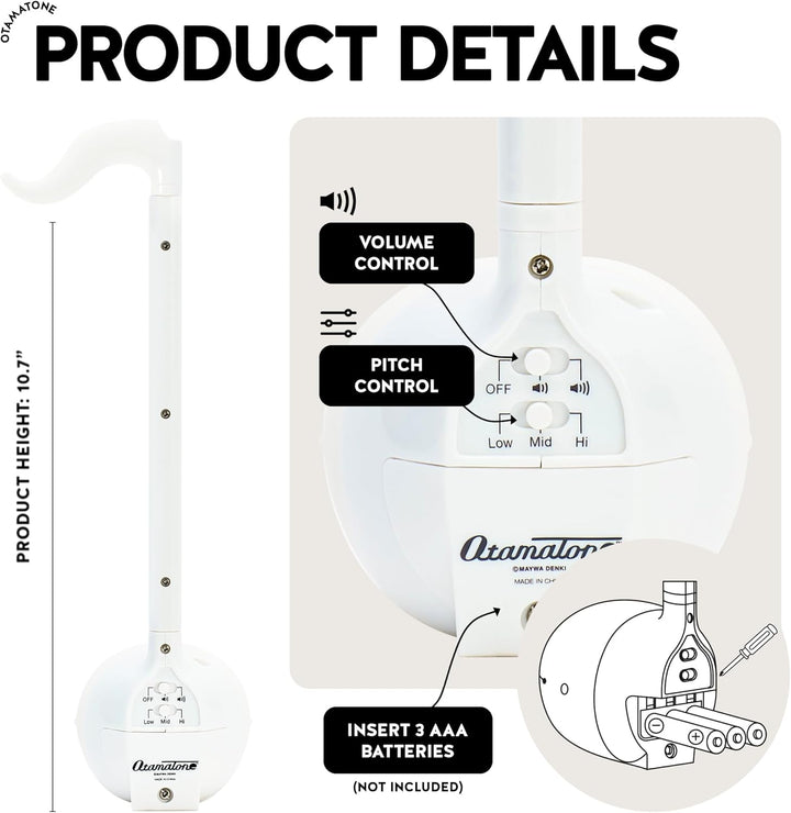 Otamatone Regular Weiss Elektronisches Musik Instrument, Tragbar Digitale Musikinstrumente Synthesiz