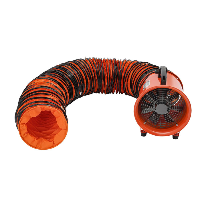 Bauventilator, Axiallüfter 1517 CFM, 2800-3300 U/min, 68 dB, Kupfermotor, 10m PVC-Schlauch, IP44 Sch